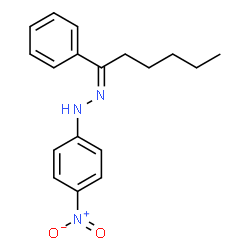 1-(4-nitrophenyl)-2-(1-phenylhexylidene)hydrazine structure