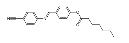 Octanoic acid 4-{[(E)-4-cyano-phenylimino]-methyl}-phenyl ester Structure