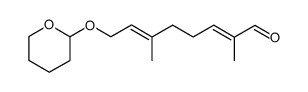 (2E,6E)-(RS)-2,6-dimethyl-8-(tetrahydro-pyran-2-yloxy)-octa-2,6-dienal结构式