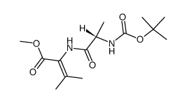 2-((S)-2-tert-Butoxycarbonylamino-propionylamino)-3-methyl-but-2-enoic acid methyl ester Structure