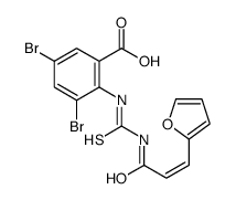 3,5-DIBROMO-2-[[[[3-(2-FURANYL)-1-OXO-2-PROPENYL]AMINO]THIOXOMETHYL]AMINO]-BENZOIC ACID structure