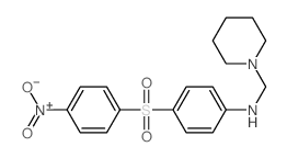 4-(4-nitrophenyl)sulfonyl-N-(1-piperidylmethyl)aniline结构式