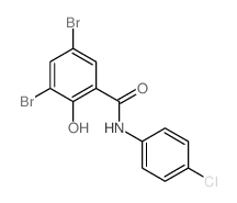 3,5-dibromo-N-(4-chlorophenyl)-2-hydroxy-benzamide结构式