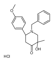 (2S,5S)-1-benzyl-5-hydroxy-2-(4-methoxyphenyl)-5-methylpiperidin-4-one,hydrochloride Structure