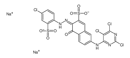 3-[(4-Chloro-2-sulfophenyl)azo]-4-hydroxy-7-[(2,5,6-trichloro-4-pyrimidinyl)amino]-2-naphthalenesulfonic acid disodium salt结构式