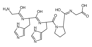 2-[[(2S)-1-[(2S)-2-[[(2S)-2-[(2-aminoacetyl)amino]-3-(1H-imidazol-5-yl)propanoyl]amino]-3-(1H-imidazol-5-yl)propanoyl]pyrrolidine-2-carbonyl]amino]acetic acid Structure