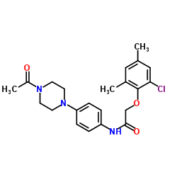 N-(4-(4-acetylpiperazin-1-yl)phenyl)-2-(2-chloro-4,6-dimethylphenoxy)acetamide结构式