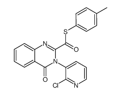 3,4-dihydro-4-oxo-3-(2-chloro-3-pyridyl)-2-quinazolinecarbothioic acid S-p-tolyl ester结构式