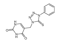 5-[(1-phenyl-5-thioxo-2-tetrazolin-4-yl)methyl]uracil Structure