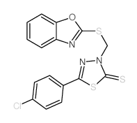 3-((1,3-Benzoxazol-2-ylthio)methyl)-5-(4-chlorophenyl)-1,3,4-thiadiazole-2(3H)-thione structure