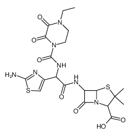 6-[(+/-)-α-(2-aminothiazol-4-yl)-α-(4-ethyl-2,3-dioxopiperazin-1-ylcarbonylamino)acetamido]penicillanic acid结构式