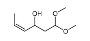 1,1-dimethoxyhex-4-en-3-ol结构式