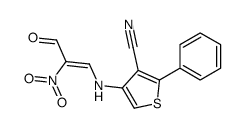 4-[(2-nitro-3-oxoprop-1-enyl)amino]-2-phenylthiophene-3-carbonitrile结构式