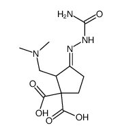 2-dimethylaminomethyl-3-semicarbazono-cyclopentane-1,1-dicarboxylic acid Structure