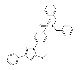 N,N-dibenzyl-4-(3-methylthio-5-phenyl-4H-1,2,4-triazol-2-yl)benzenesulfonamide Structure