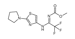 methyl 2,2,2-trifluoro-1-[(2-pyrrolidin-1-yl-1,3-thiazol-4-yl)amino]ethylidenecarbamate结构式