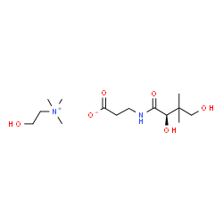 2-hydroxyethyltrimethylammonium (R)-N-(2,4-dihydroxy-3,3-dimethyl-1-oxobutyl)-beta-alaninate结构式