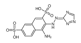 4-amino-3-[2-(1,2,4-triazol-3-ylidene)hydrazinyl]naphthalene-2,7-disulfonic acid结构式