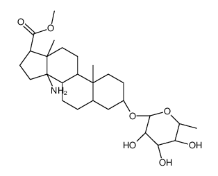 methyl (3S,5R,8R,9S,10S,13R,14S,17S)-14-amino-10,13-dimethyl-3-[(2R,3R,4R,5R,6S)-3,4,5-trihydroxy-6-methyloxan-2-yl]oxy-1,2,3,4,5,6,7,8,9,11,12,15,16,17-tetradecahydrocyclopenta[a]phenanthrene-17-carboxylate结构式