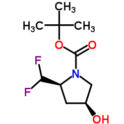 (2S,4S)-tert-butyl 2-(difluoromethyl)-4-hydroxypyrrolidine-1-carboxylate Structure