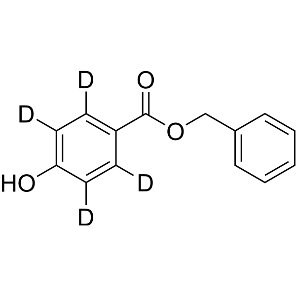 Benzyl 4-hydroxybenzoate-d4结构式