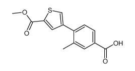 4-(5-methoxycarbonylthiophen-3-yl)-3-methylbenzoic acid Structure