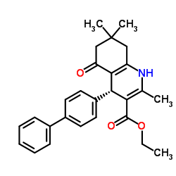 Ethyl (4R)-4-(4-biphenylyl)-2,7,7-trimethyl-5-oxo-1,4,5,6,7,8-hexahydro-3-quinolinecarboxylate Structure