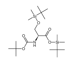 tert-butyldimethylsilyl-3-tert-butyldimethylsilyloxy-2S-tert-butyloxycarbonylamino-propanoate结构式