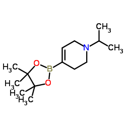 1-Isopropyl-4-(4,4,5,5-tetramethyl-[1,3,2]dioxaborolan-2-yl)-1,2,3,6-tetrahydro-pyridine structure