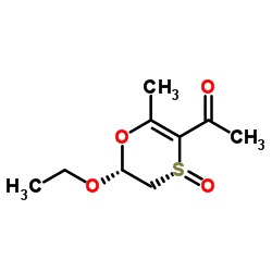 Ethanone, 1-(6-ethoxy-5,6-dihydro-2-methyl-4-oxido-1,4-oxathiin-3-yl)-, cis- (9CI)结构式