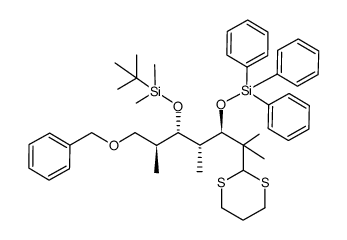 (3R,4R,5S)-3-(2-(1,3-dithian-2-yl)propan-2-yl)-5-((S)-1-(benzyloxy)propan-2-yl)-4,7,7,8,8-pentamethyl-1,1,1-triphenyl-2,6-dioxa-1,7-disilanonane结构式