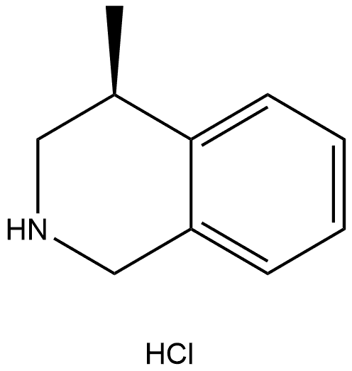 (S)-4-甲基-1,2,3,4-四氢异喹啉盐酸结构式