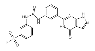 Benzenesulfonylfluoride,3-[[[[3-(4,5-dihydro-4-oxo-1H-pyrazolo[3,4-d]pyrimidin-6-yl)phenyl]amino]carbonyl]amino]-结构式