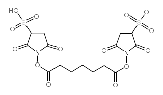 1-[7-(2,5-dioxo-3-sulfopyrrolidin-1-yl)oxy-7-oxoheptanoyl]oxy-2,5-dioxopyrrolidine-3-sulfonic acid Structure