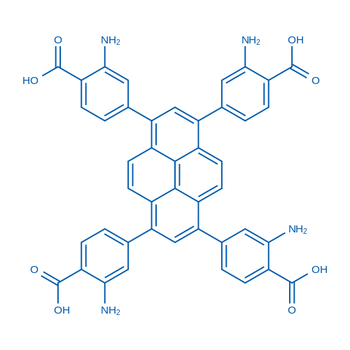 4,4',4'',4'''-(Pyrene-1,3,6,8-tetrayl)tetrakis(2-aminobenzoic acid) Structure