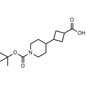 3-(1-(Tert-butoxycarbonyl)piperidin-4-yl)cyclobutane-1-carboxylic acid Structure