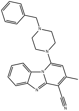 1-(4-benzylpiperazin-1-yl)-3-methylbenzo[4,5]imidazo[1,2-a]pyridine-4-carbonitrile Structure