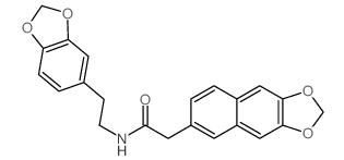 N-(2-(benzo[d][1,3]dioxol-5-yl)ethyl)-2-(naphtho[2,3-d][1,3]dioxol-6-yl)acetamide结构式