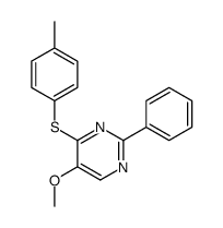 5-methoxy-4-(4-methylphenyl)sulfanyl-2-phenylpyrimidine Structure