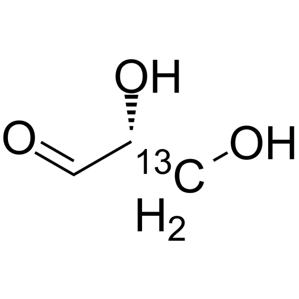 (R)-2,3-Dihydroxypropanal-3-13C结构式