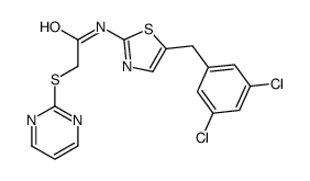 N-[5-[(3,5-dichlorophenyl)methyl]-1,3-thiazol-2-yl]-2-pyrimidin-2-ylsulfanylacetamide Structure