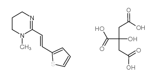 (E)-1,4,5,6-tetrahydro-1-methyl-2-[2-(2-thienyl)vinyl]pyrimidine citrate (1:1) structure