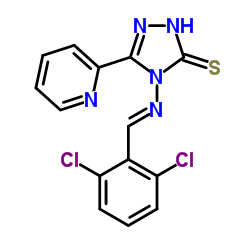 4-{[(E)-(2,6-Dichlorophenyl)methylene]amino}-5-(pyridin-2-yl)-4H-1,2,4-triazole-3-thiol结构式