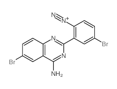 Benzenediazonium,2-(4-amino-6-bromo-2-quinazolinyl)-4-bromo-, chloride, hydrochloride (1:1:2) structure