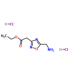 Ethyl [5-(aminomethyl)-1,2,4-oxadiazol-3-yl]acetate dihydrochloride结构式