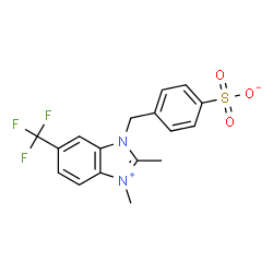 1,2-dimethyl-3-[(4-sulphonatophenyl)methyl]-5-(trifluoromethyl)-1H-benzimidazolium Structure