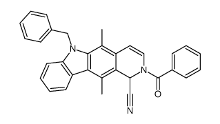 2-benzoyl-6-benzyl-5,11-dimethyl-2,6-dihydro-1H-pyrido[4,3-b]carbazole-1-carbonitrile结构式