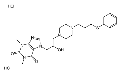 7-[2-hydroxy-3-[4-(3-phenylsulfanylpropyl)piperazin-1-yl]propyl]-1,3-dimethylpurine-2,6-dione,dihydrochloride Structure