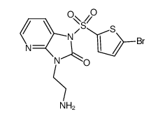 3-(2-aminoethyl)-1-[(5-bromothien-2-yl)sulfonyl]-1,3-dihydro-2H-imidazo[4,5-b]pyridin-2-one结构式