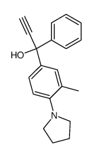 1-(3-methyl-4-pyrrolidinophenyl)-1-phenylprop-2-yn-1-ol结构式